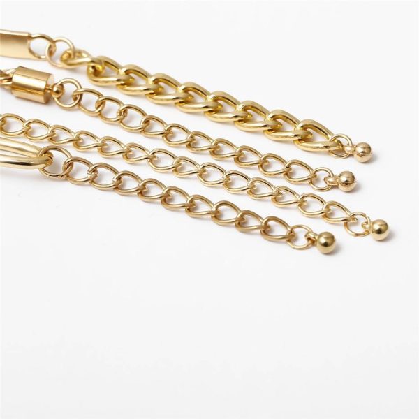 Curb Cuban Chain Bracelets Set for Women, 4 Pcs - Image 4