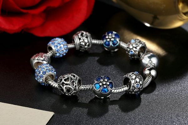 Women's Elegant Silver Beaded Bracelet - Image 3