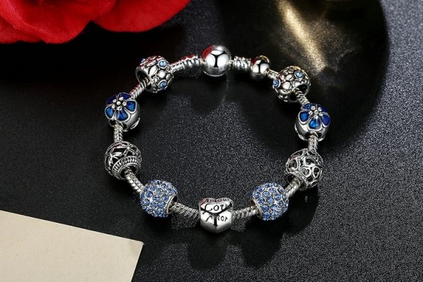 Women's Elegant Silver Beaded Bracelet - Image 2