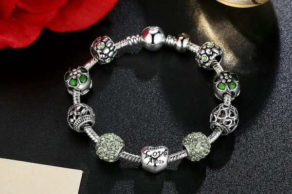 Women's Elegant Silver Beaded Bracelet - Image 4