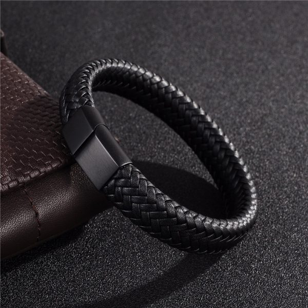 Men's Simple Leather Bracelet - Image 5