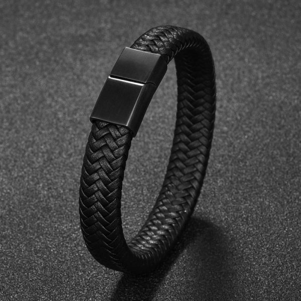 Men's Simple Leather Bracelet - Image 3