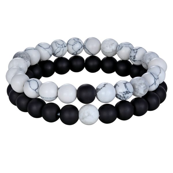 Natural Stone Beaded Bracelets Pair for Couples - Image 3