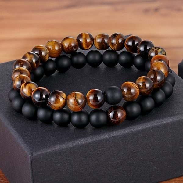 Natural Stone Beaded Bracelets Pair for Couples - Image 5